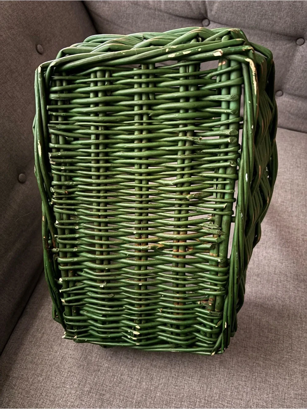 Home basket green sturdy 16” x 14” x 16” high